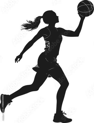 Black and White Basketball Player Silhouette