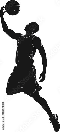 Black and White Basketball Player Silhouette