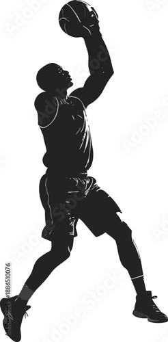 Black and White Basketball Player Silhouette