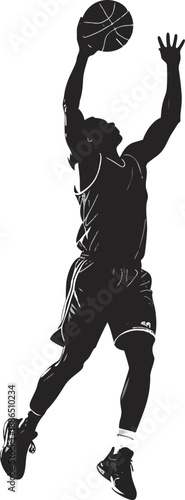 Black and White Basketball Player Silhouette