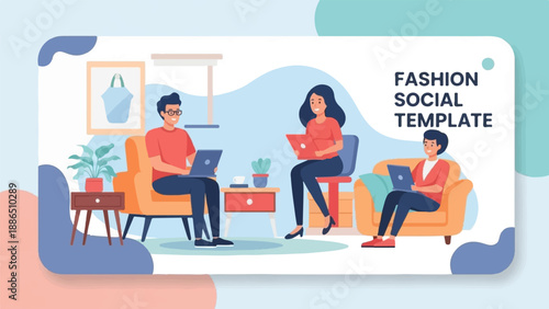 People working on laptops in a cozy living room setting