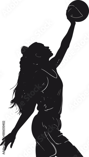 Black and White Basketball Player Silhouette
