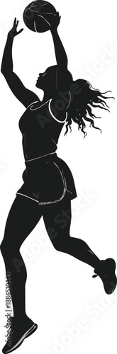 Black and White Basketball Player Silhouette