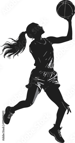 Black and White Basketball Player Silhouette