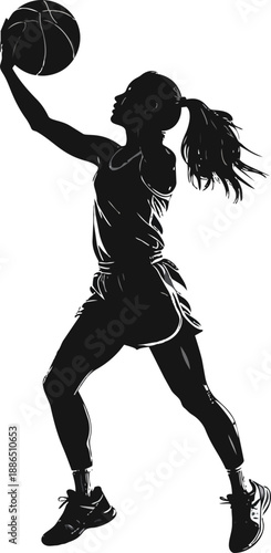 Black and White Basketball Player Silhouette
