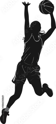 Black and White Basketball Player Silhouette