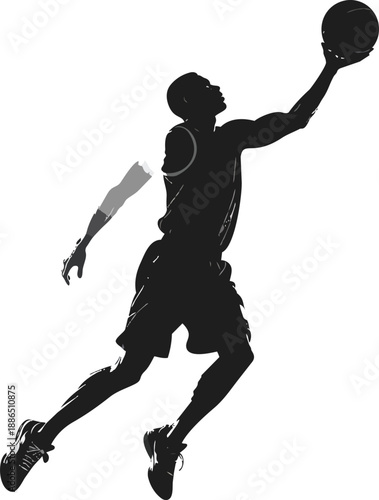 Black and White Basketball Player Silhouette