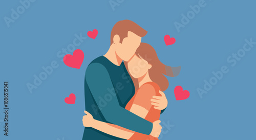 Couple embracing each other with love and affection.