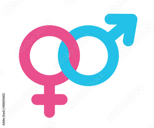 Gender male and female icons linked