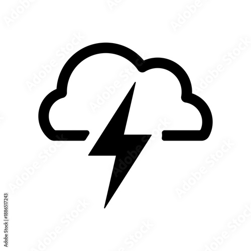 雷雲を表すシンプルなアイコン