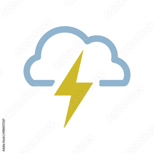 雷を含む雲のシンプルなアイコン