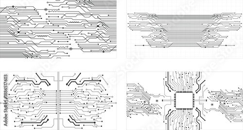 Modern graphic template for websites. High tech futuristic technology background. Cyber security for business and internet projects. Abstract web design banner. Vector illustration