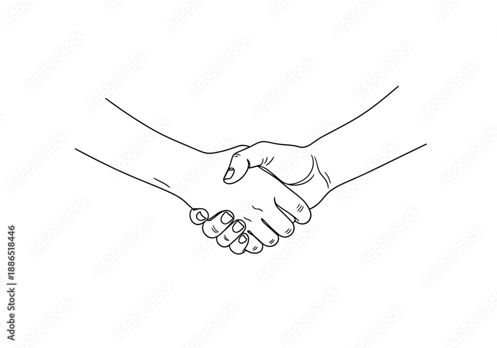 Fototapeta premium Two hands shaking in a firm handshake gesture