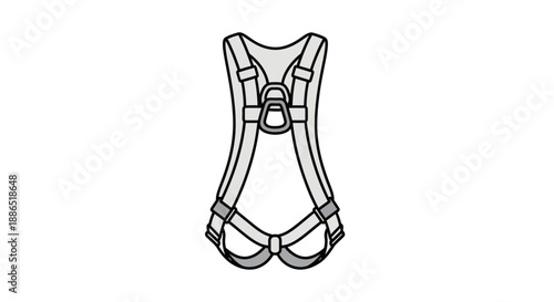 Illustration of a Full Body Safety Harness with D-Ring Attachment.