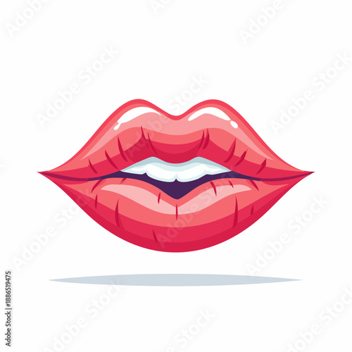 Cartoon lips with soft edges and warm gradient