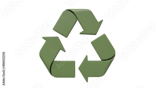 Green recycling symbol PNG isolated on transparent background, eco-friendly icon for environmental awareness and sustainable practices