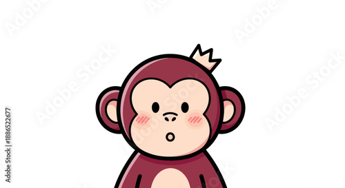 Photography Cartoon monkey portrait with crown