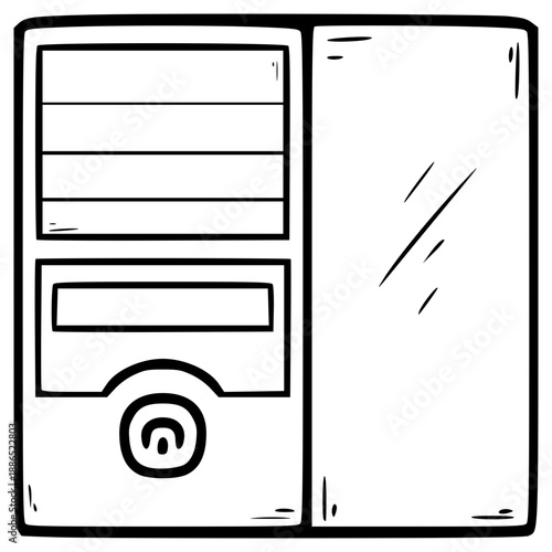 computer case illustration hand drawn outline vector