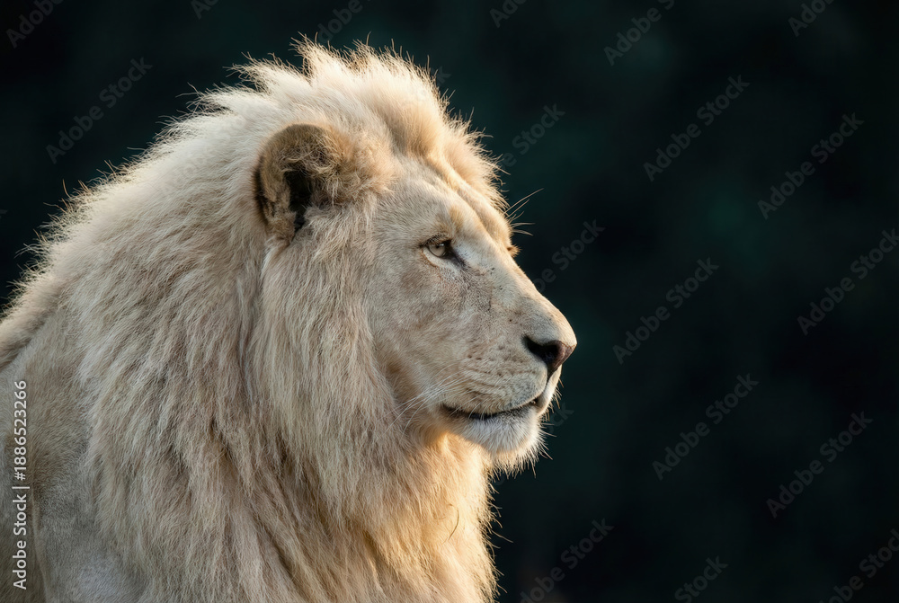Fototapeta premium Portrait majestueux d'un lion de profil