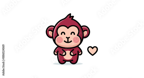 Photography Cartoon monkey with heart symbol