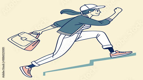 businessman running with briefcase