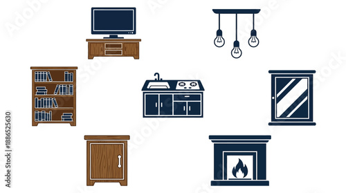 Collection of Home Interior Furniture and Fixtures