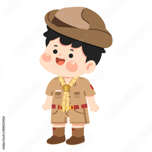 Illustration of a Boy Scout Character