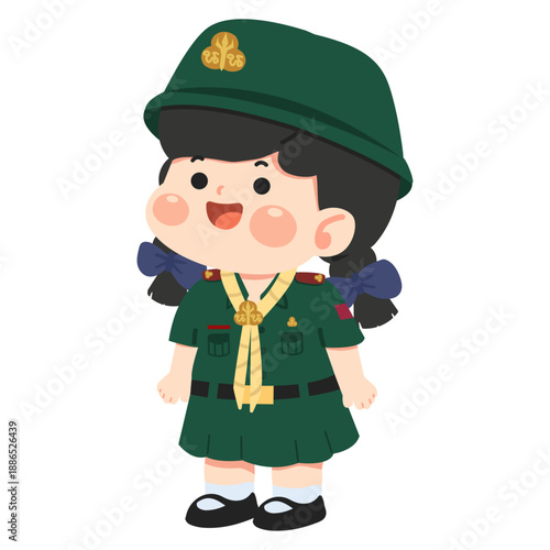 Girl Scout Uniform Illustration
