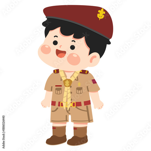 Cartoon Scout Boy Standing