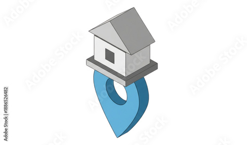 Home location indicator isometric icon vector illustration