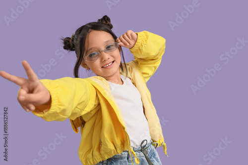 Cool little Asian girl in a...