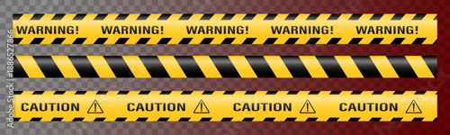 A vector set of warning tapes and signs. Abstract warning lines and signs for construction sites, police, and traffic accidents. Elements of the warning tape collection for your design.