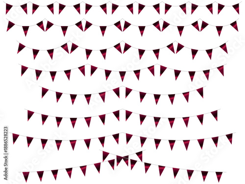 ガーランド三角ひも、曲線、ライン、11ワイン