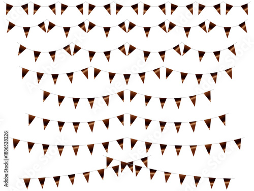 ガーランド三角ひも、曲線、ライン、18茶