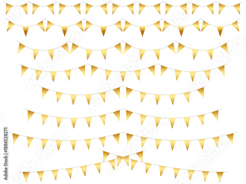 ガーランド三角ひも、曲線、ライン、m1金