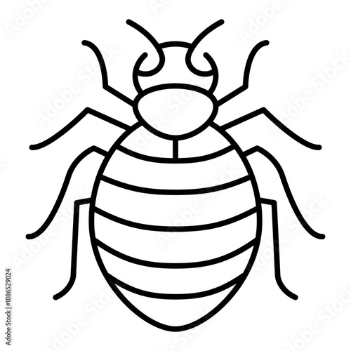 bed bug line icon with editable stroke