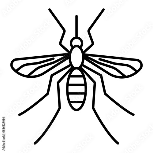 mosquito line icon with editable stroke