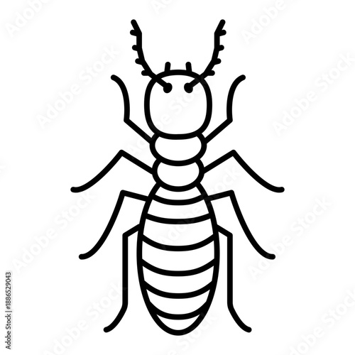 termite line icon with editable stroke
