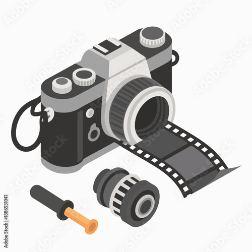 Capture timeless memories with this classic vintage film camera kit including a professional 35mm film roll and manual accessories for analog photography fans.