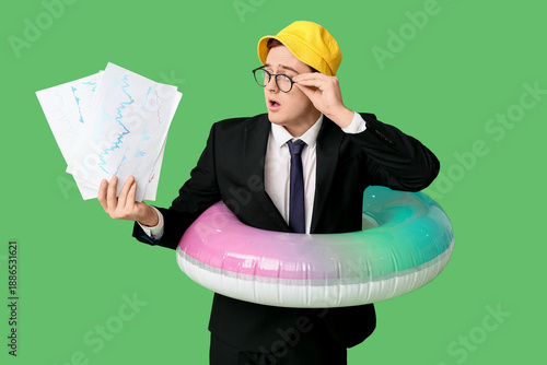 Office worker with inflatab...