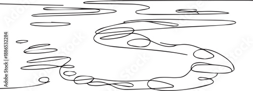 Serene water illustration with ripples and reflection from a calm overhead viewpoint