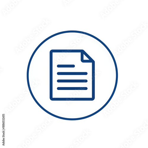Blue document icon with white circle border