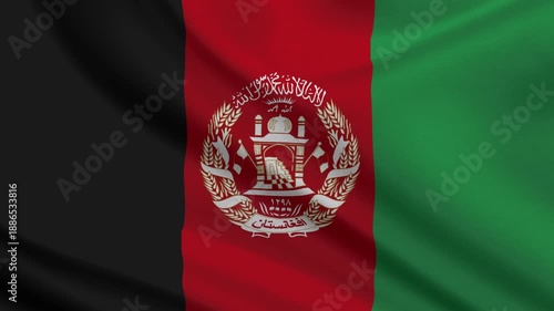 Afghanistan flag waving looping footage Full 4K (3840 x 2160) Realistic Afghanistan Flag Looping background. Looping Closeup Full 4K (3840 x 2160) footage. Afghanistan country flags.  August 19