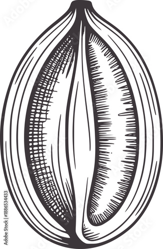 Monochrome of a halved onion with visible layers vegetable food vintage