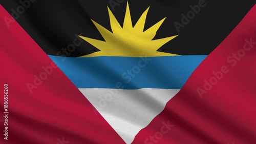 Antigua and Barbuda flag waving looping footage Full 4K (3840 x 2160) footage. Antigua and Barbuda country flags. November 1