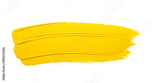 Vibrant Yellow Acrylic Paint Brush Stroke with Texture