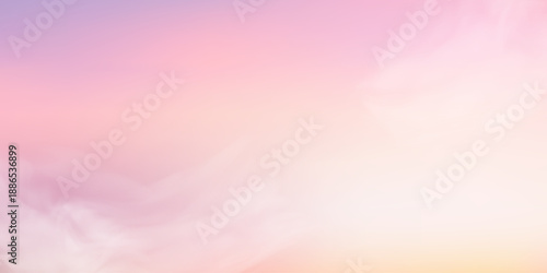 Dreamy sky background with soft clouds at sunset, featuring pastel blue and pink hues perfect for summer landscapes and serene horizon designs.