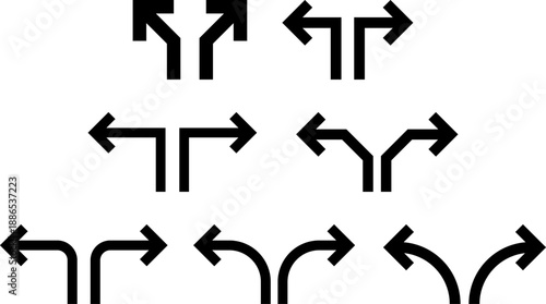 Curved Arrow Icons Showing Left and Right Directions