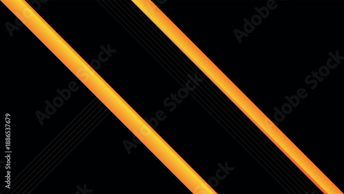 Modern Abstract Dark Background Minimalist Diagonal Line Geometric Shapes Orange Gradient Colorful Design. Good for Website Banners, Corporate Presentations, Branding, Posters, Social Media
