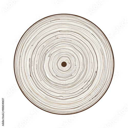 Stylized crosssection of a tree trunk showing concentric growth rings